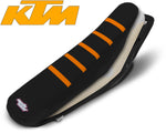 KTM Complete Ribbed Seat (Black & Orange 5 Rib)