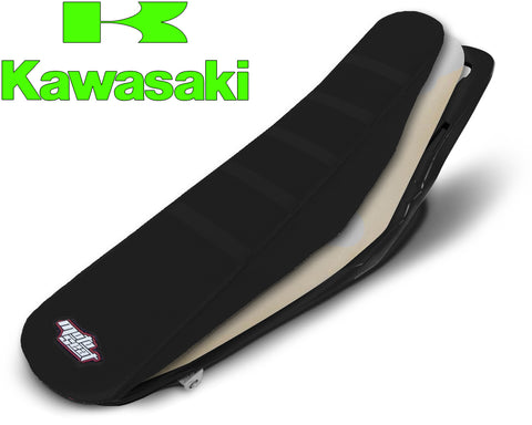 Kawasaki Complete Ribbed Seat (All Black)